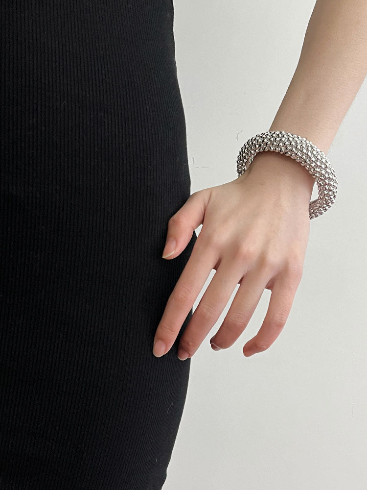 Silver Lava Open Bracelet