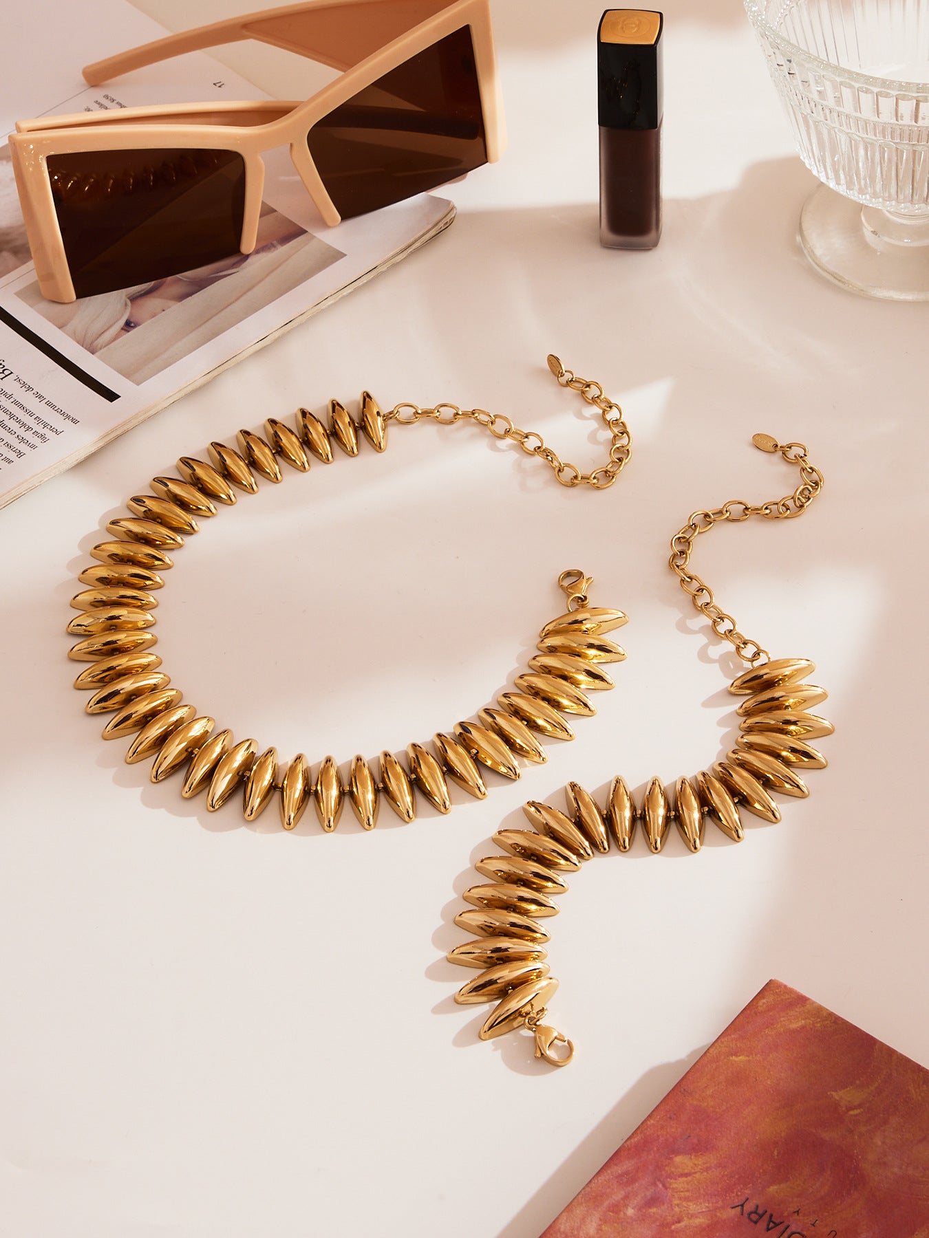 Mia gold statement bracelet