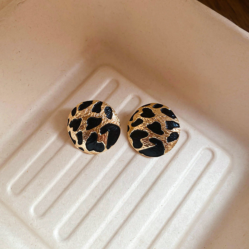 Black & Gold Statement Round Studs