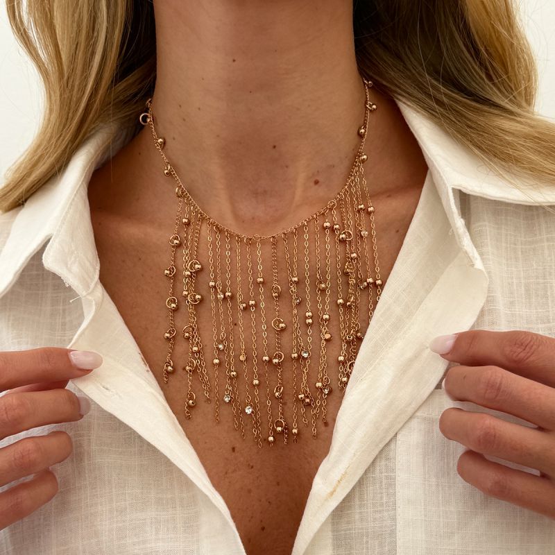 Gold Tassel Statement Neckpiece