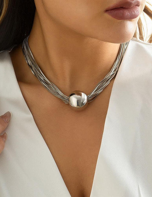 Silver Statement ball neckpiece