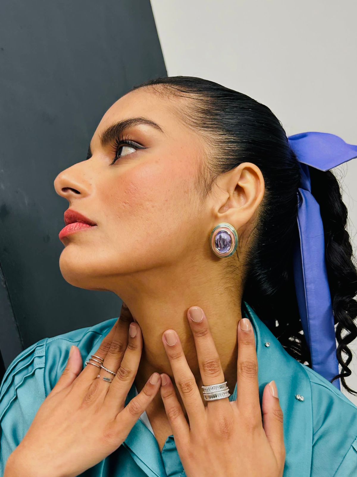 Luxury Lilac Contemporary Studs