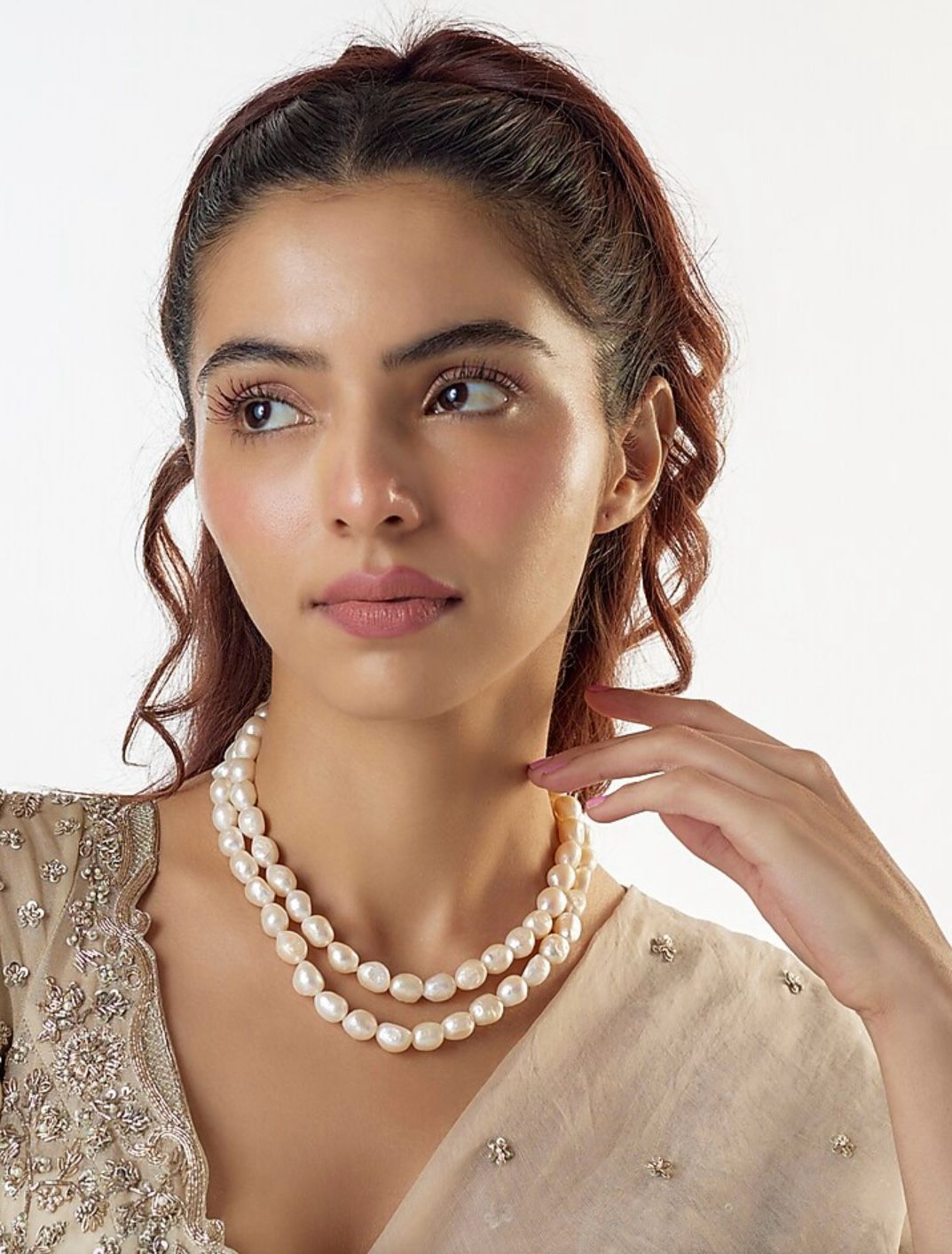 Baroque two layer necklace