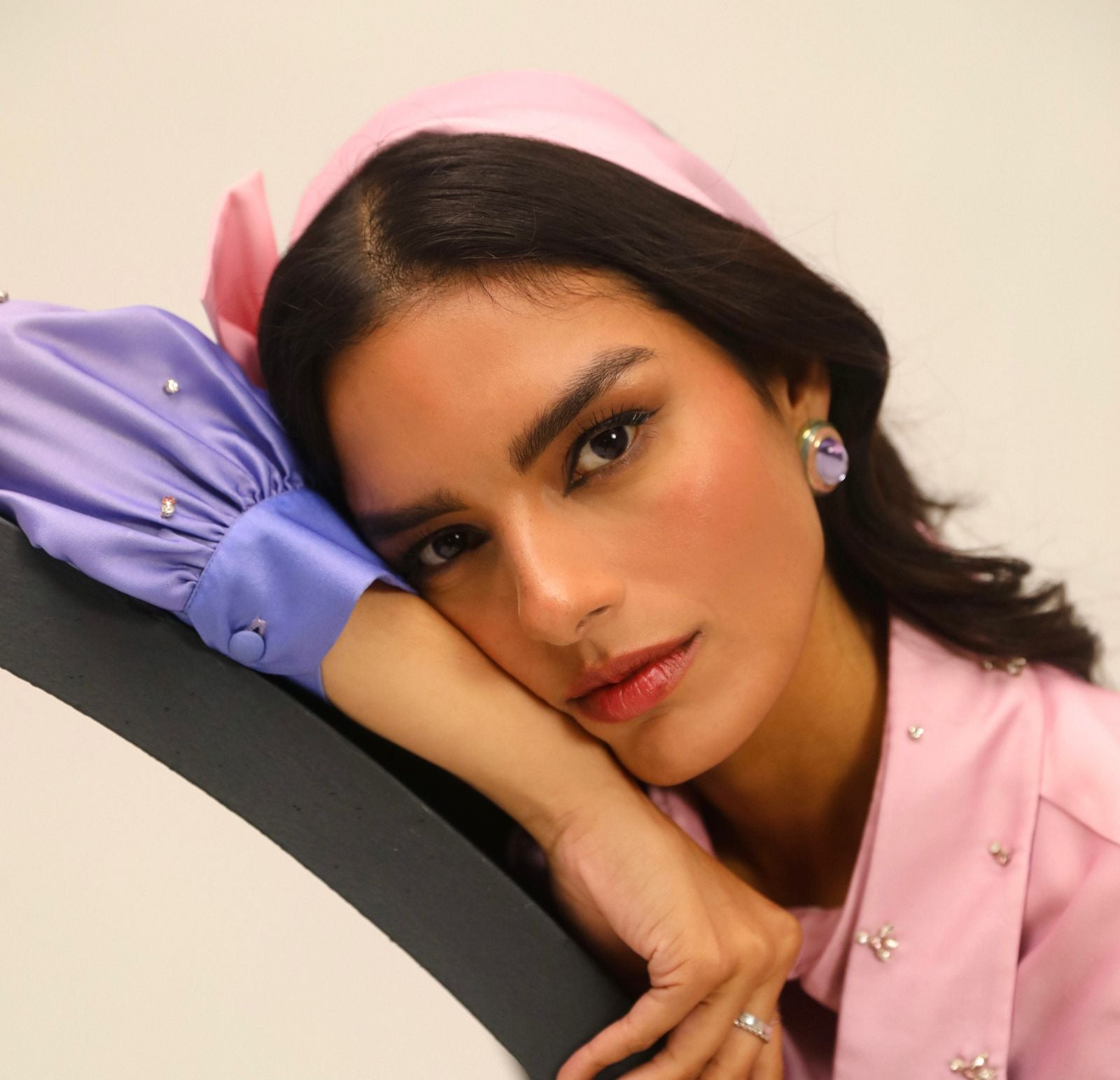 Luxury Lilac Contemporary Studs