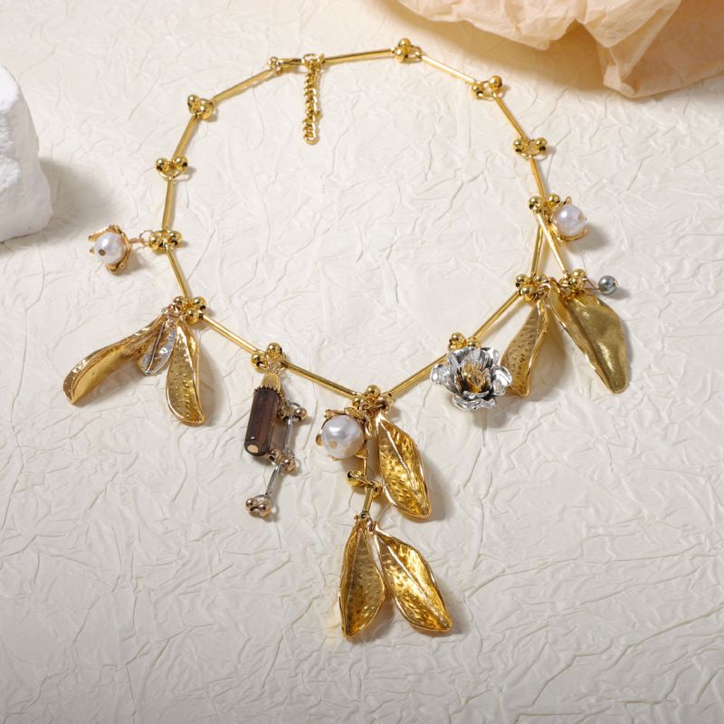 Deia Gold plated Statement Neckpiece