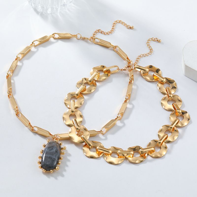 Gold Statement Two Layer Necklace