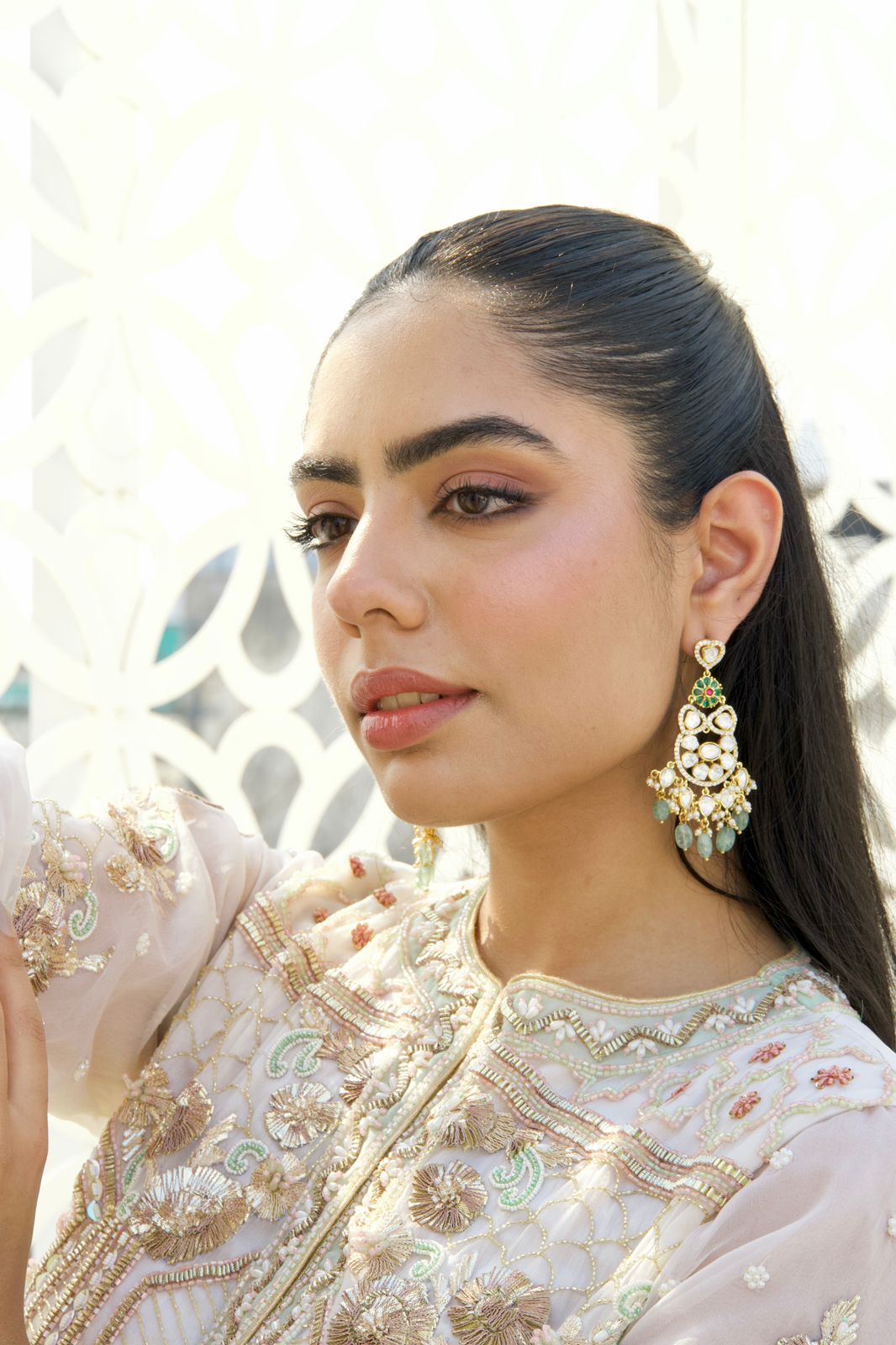 Chaandbali Semi Precious Earrings