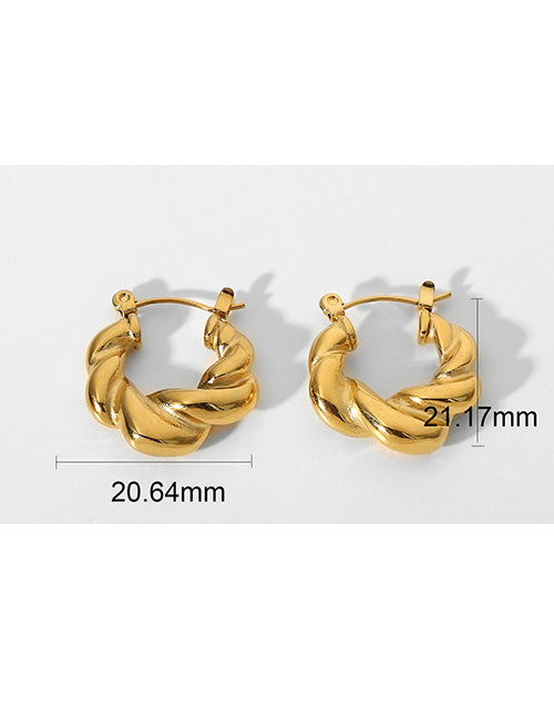 Gold twirl hoops