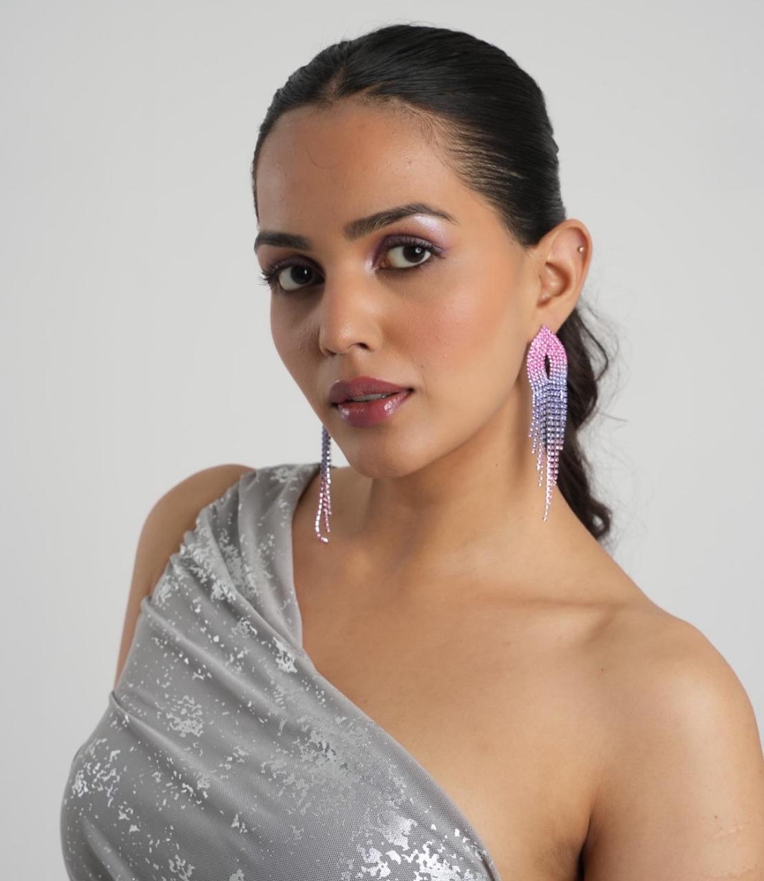 Pink blend tassel earrings