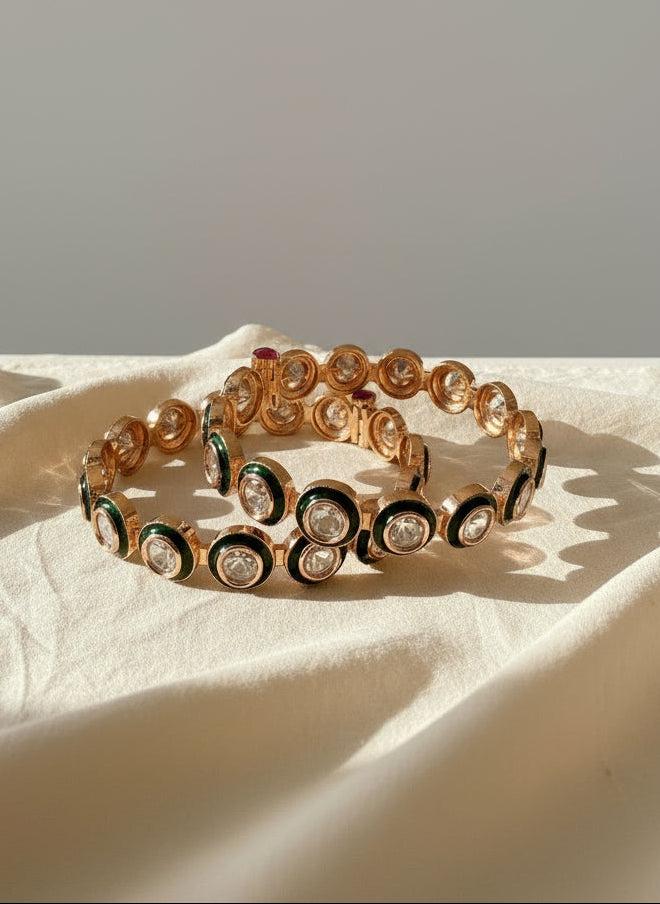 Round Polki Kada set