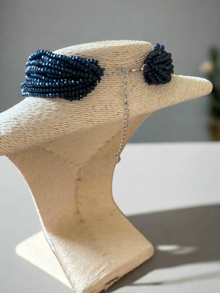 Kyra blue bead choker
