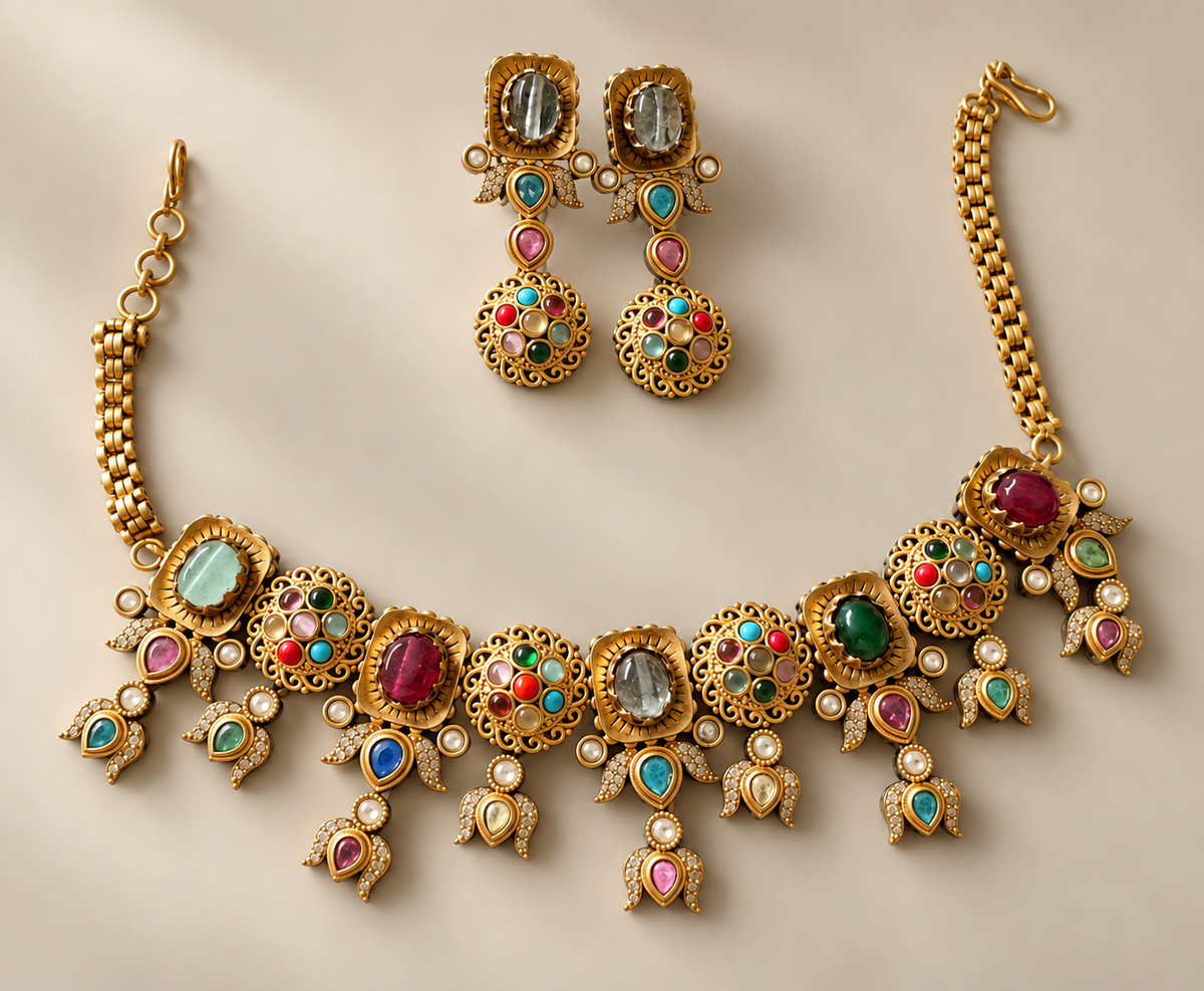 The Imperial Antique Gold Choker Set