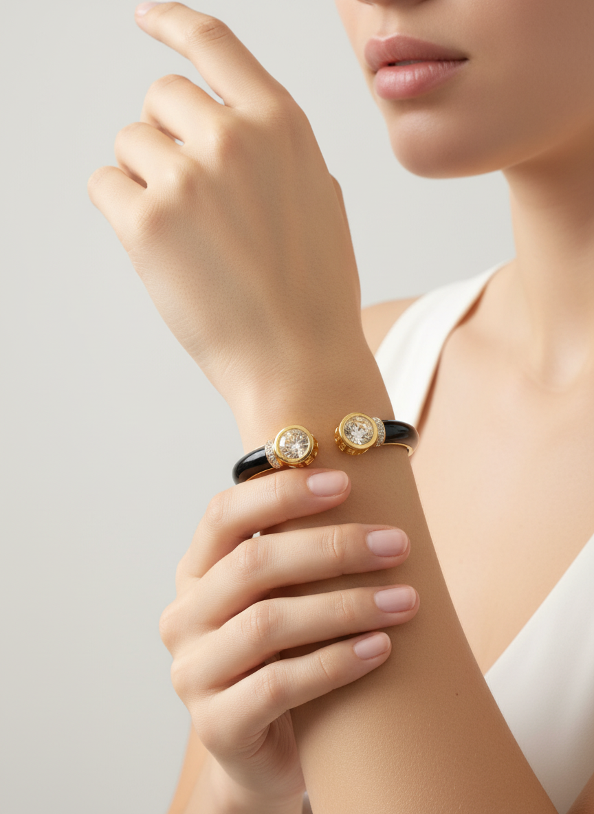 Crystal gold plated bracelet