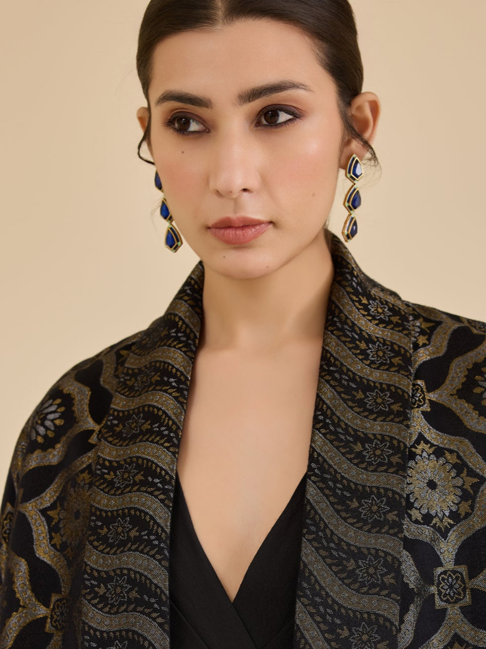 Semi Precious Blue stone earrings