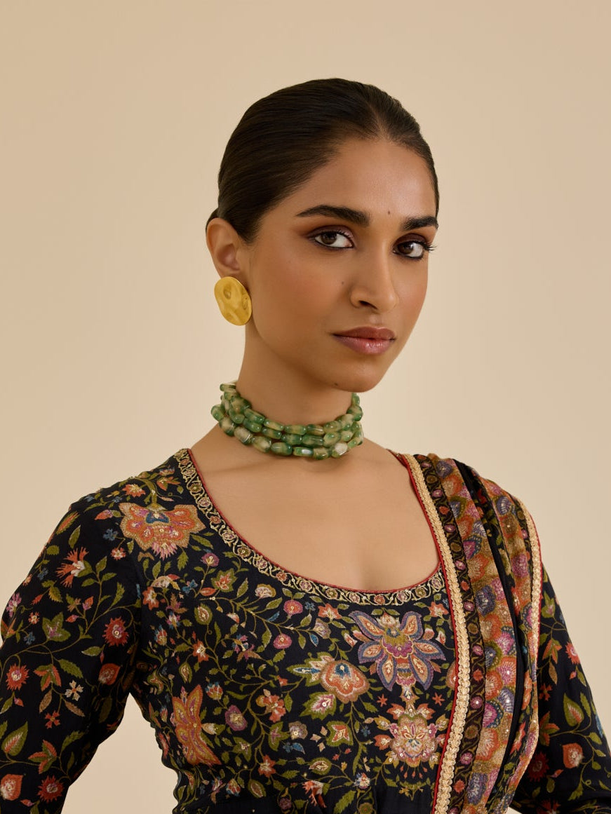 Green Natural stone choker
