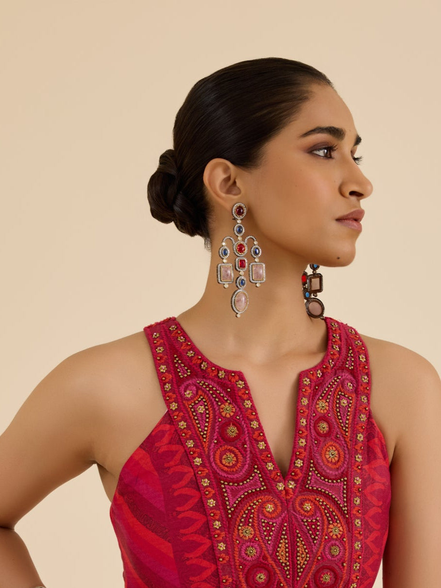 Handcrafted Multi Stone Earrings