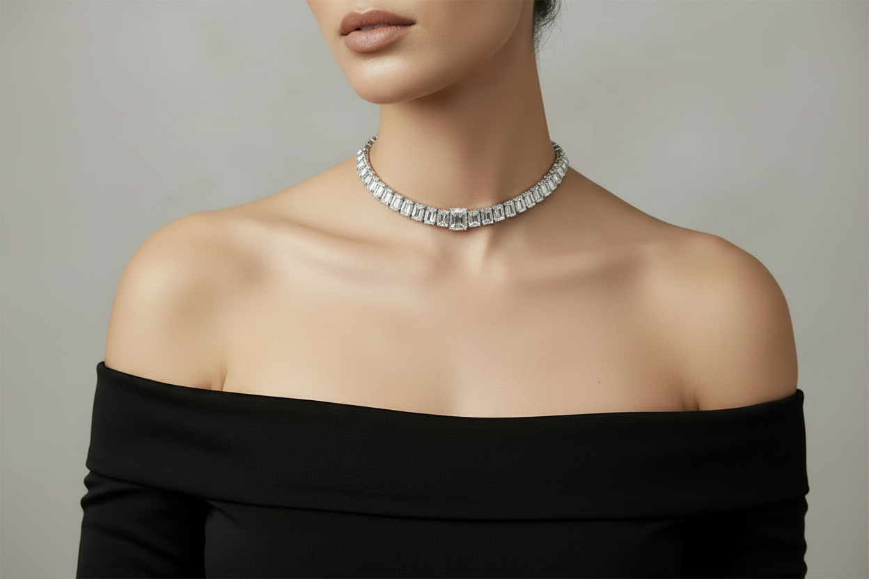Starlight diamond choker & studs