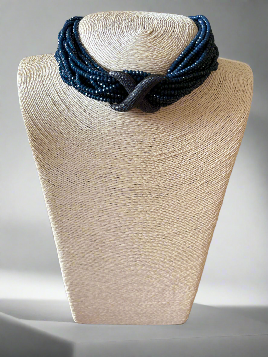 Kyra blue bead choker