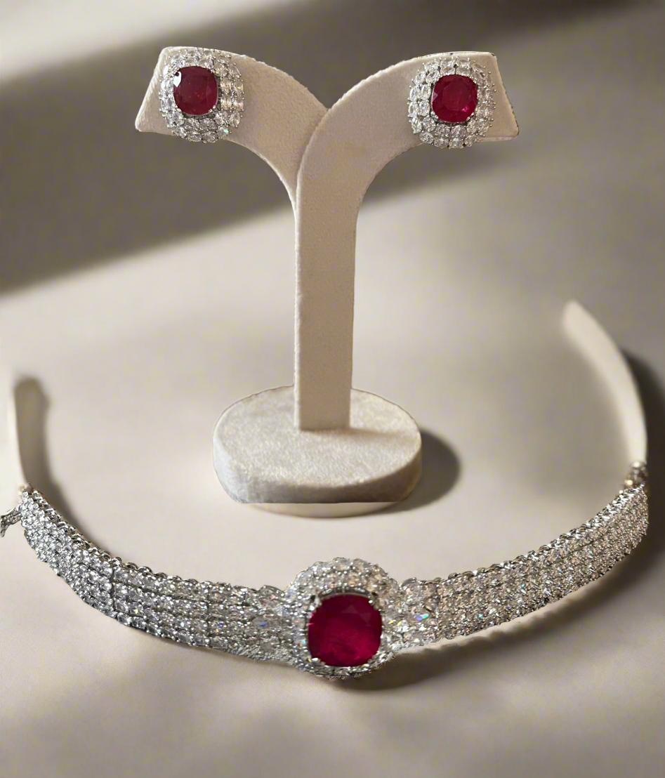 Ruby diamond luxury choker set