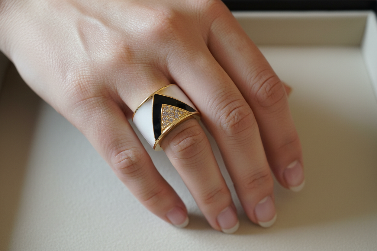 Statement gold plated ring