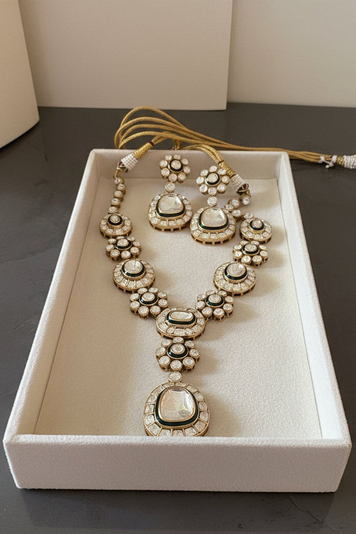 Polki Statement Neckpiece & earrings