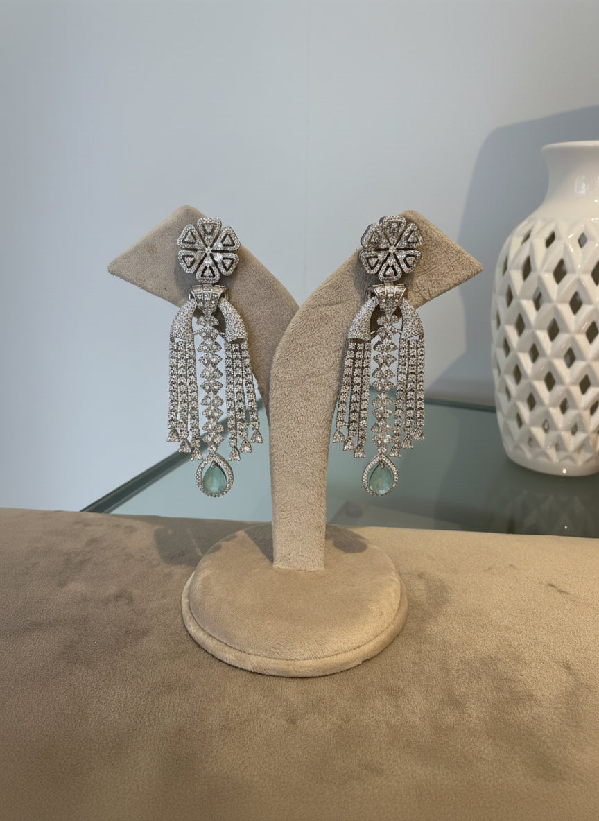 Mint Green diamond danglers