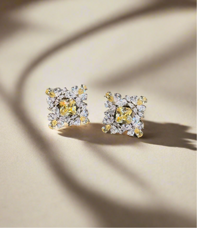 Topaz Zirconia Diamond studs