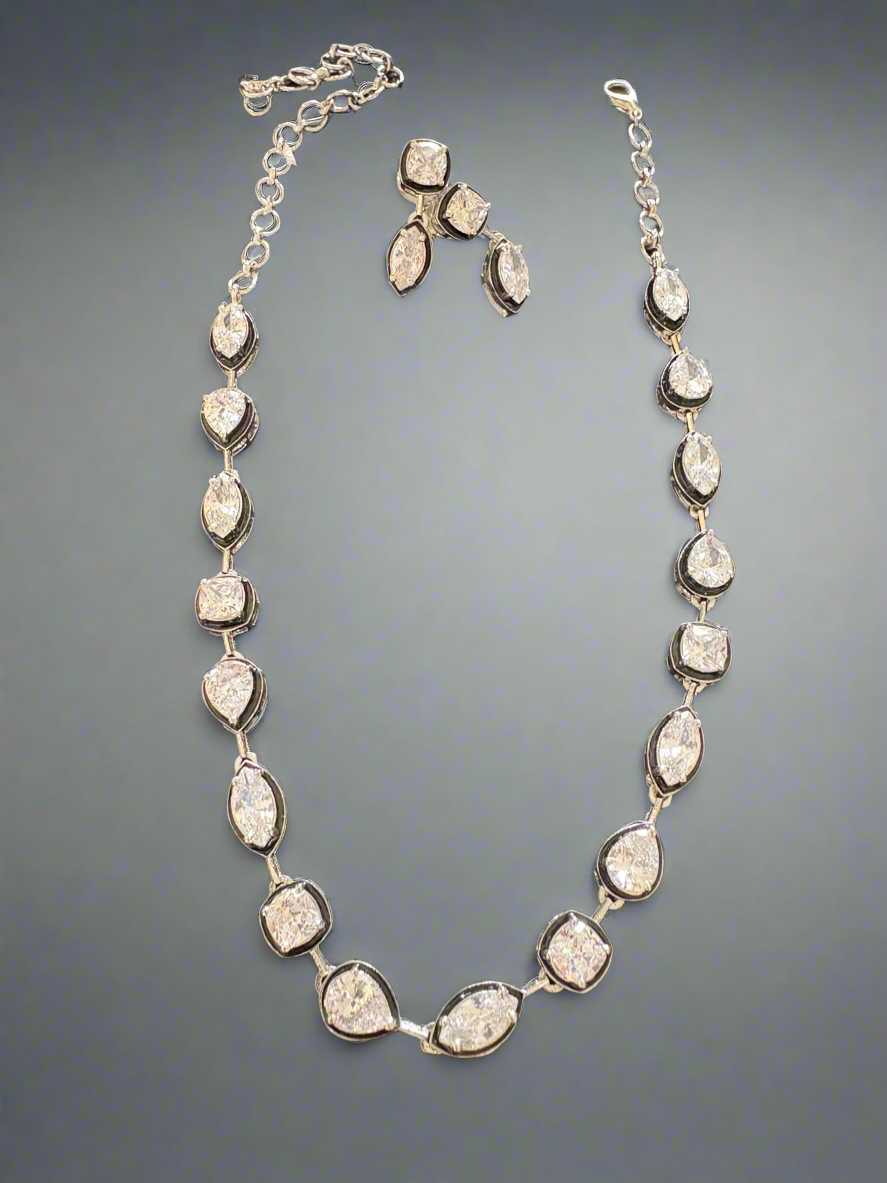 Zirconia with black detailing diamond set
