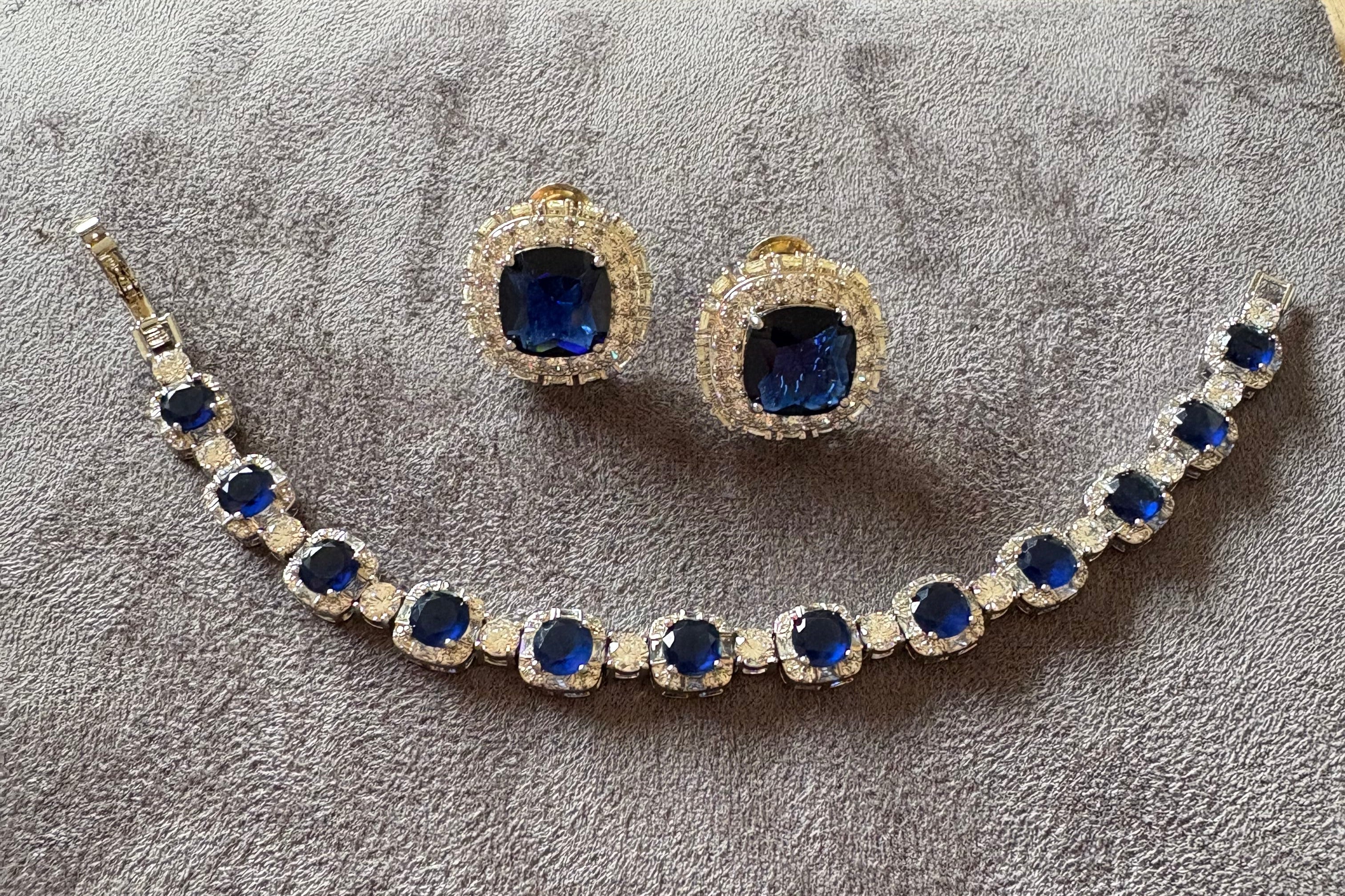 Sapphire diamond tennis bracelet