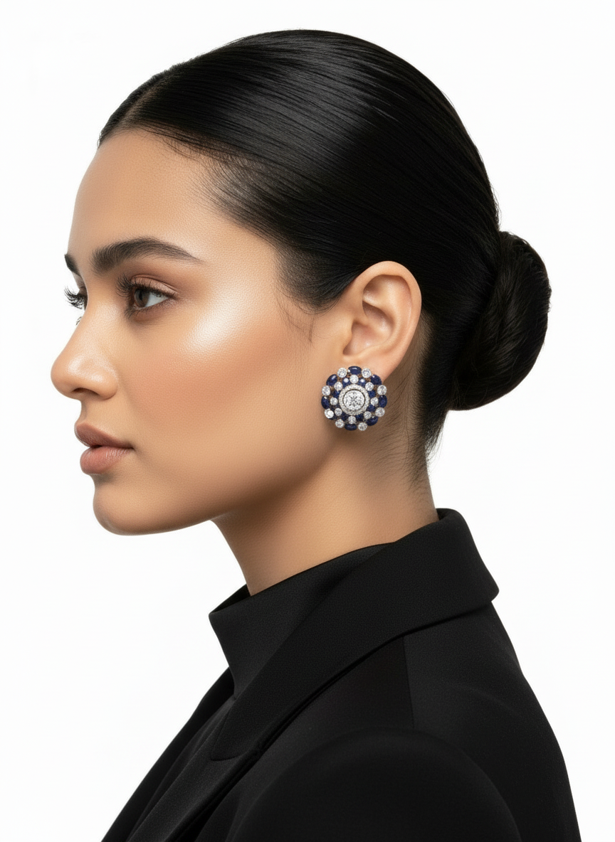 Sapphire & diamond studs