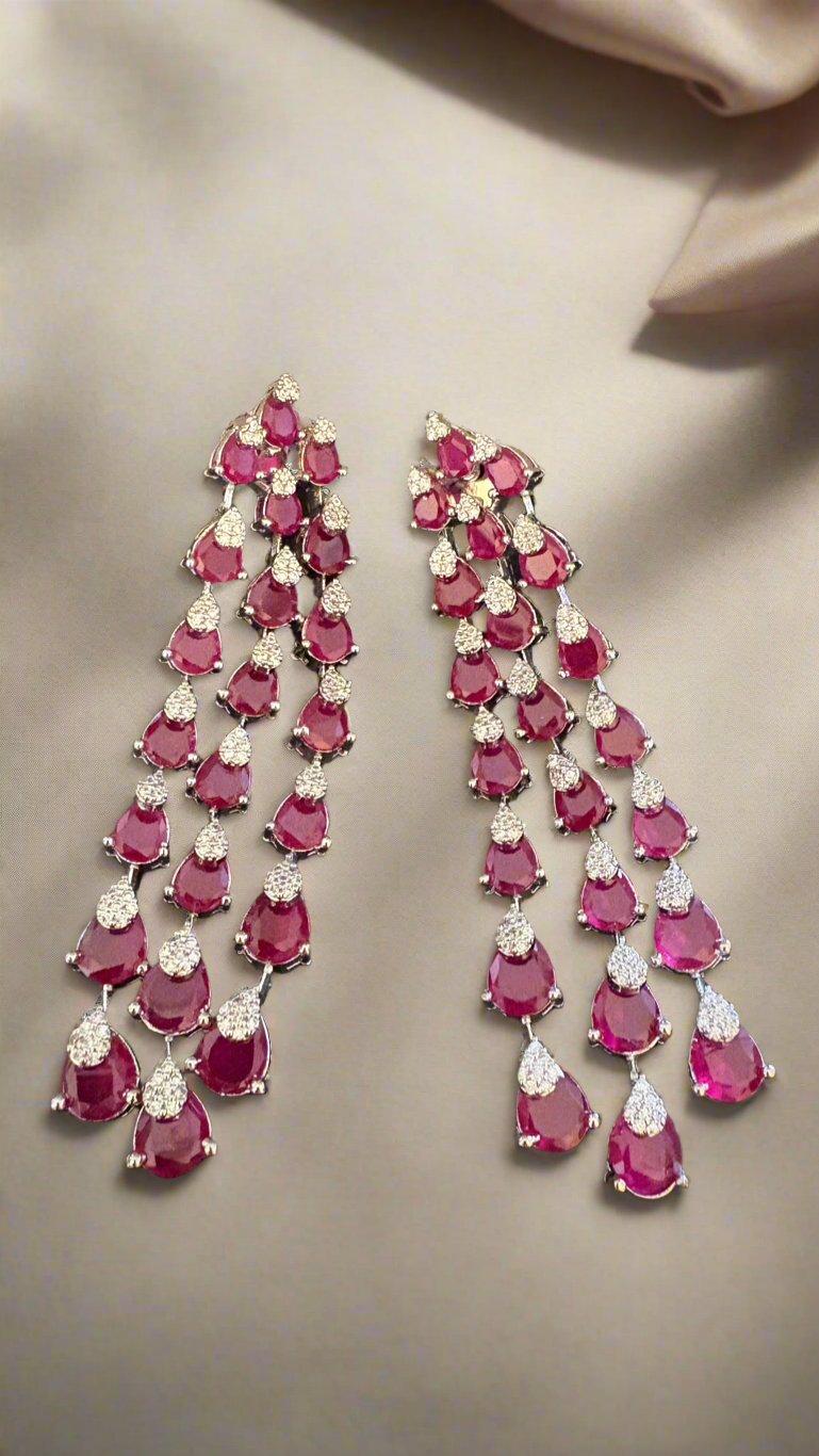 Ruby waterfall diamond danglers