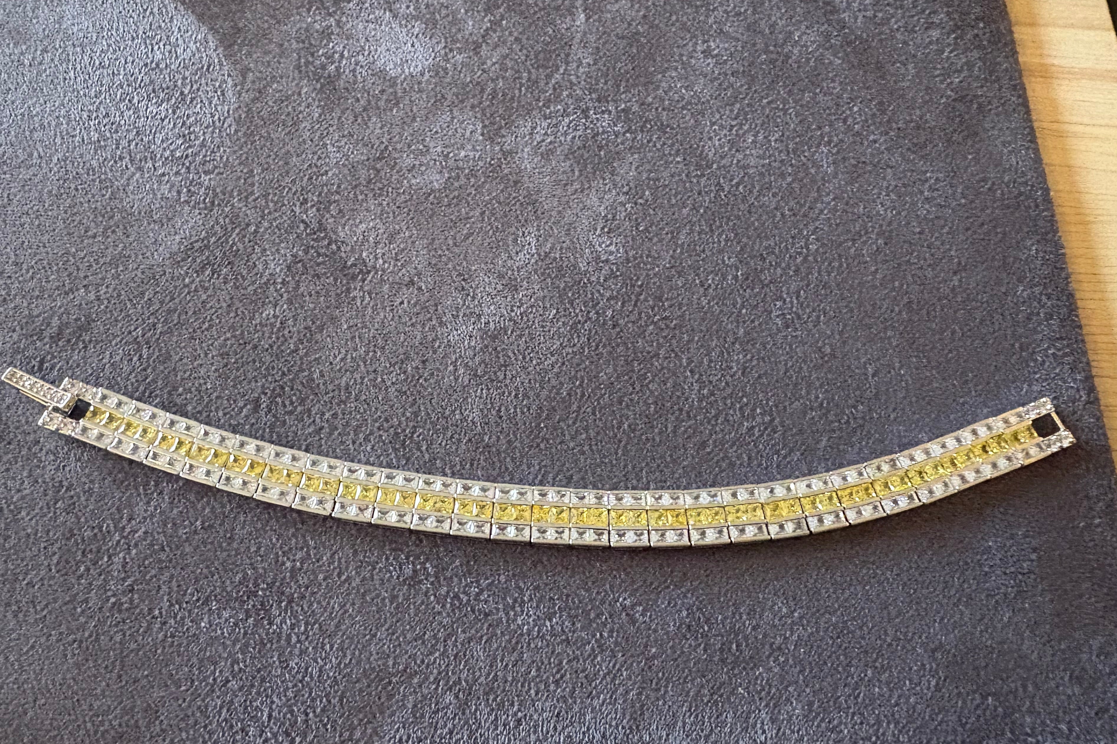 Canary yellow diamond tennis bracelet