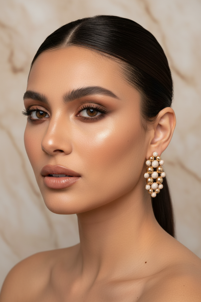 Gold Textured Earrings