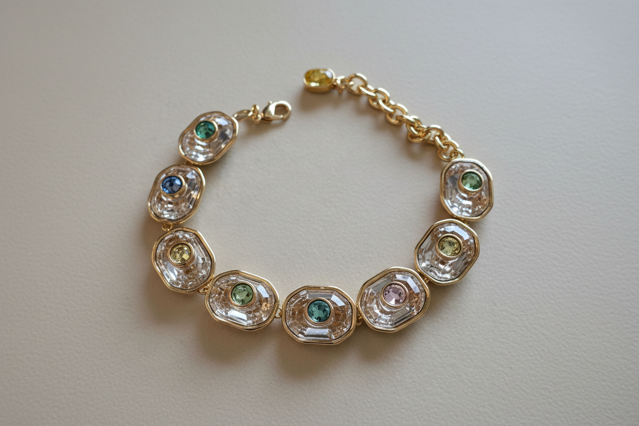 Multi colour crystal bracelet