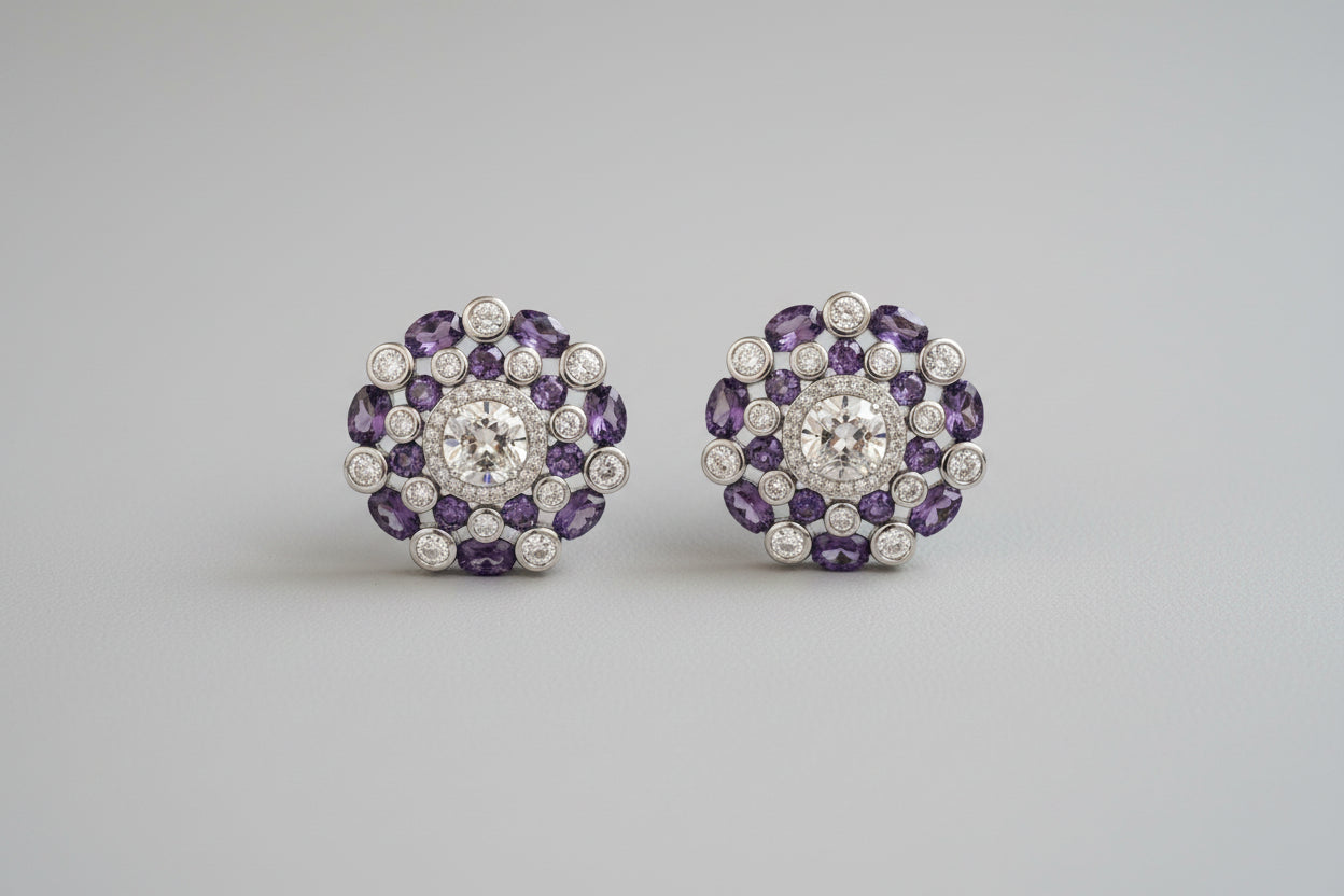 Lilac Statement Studs
