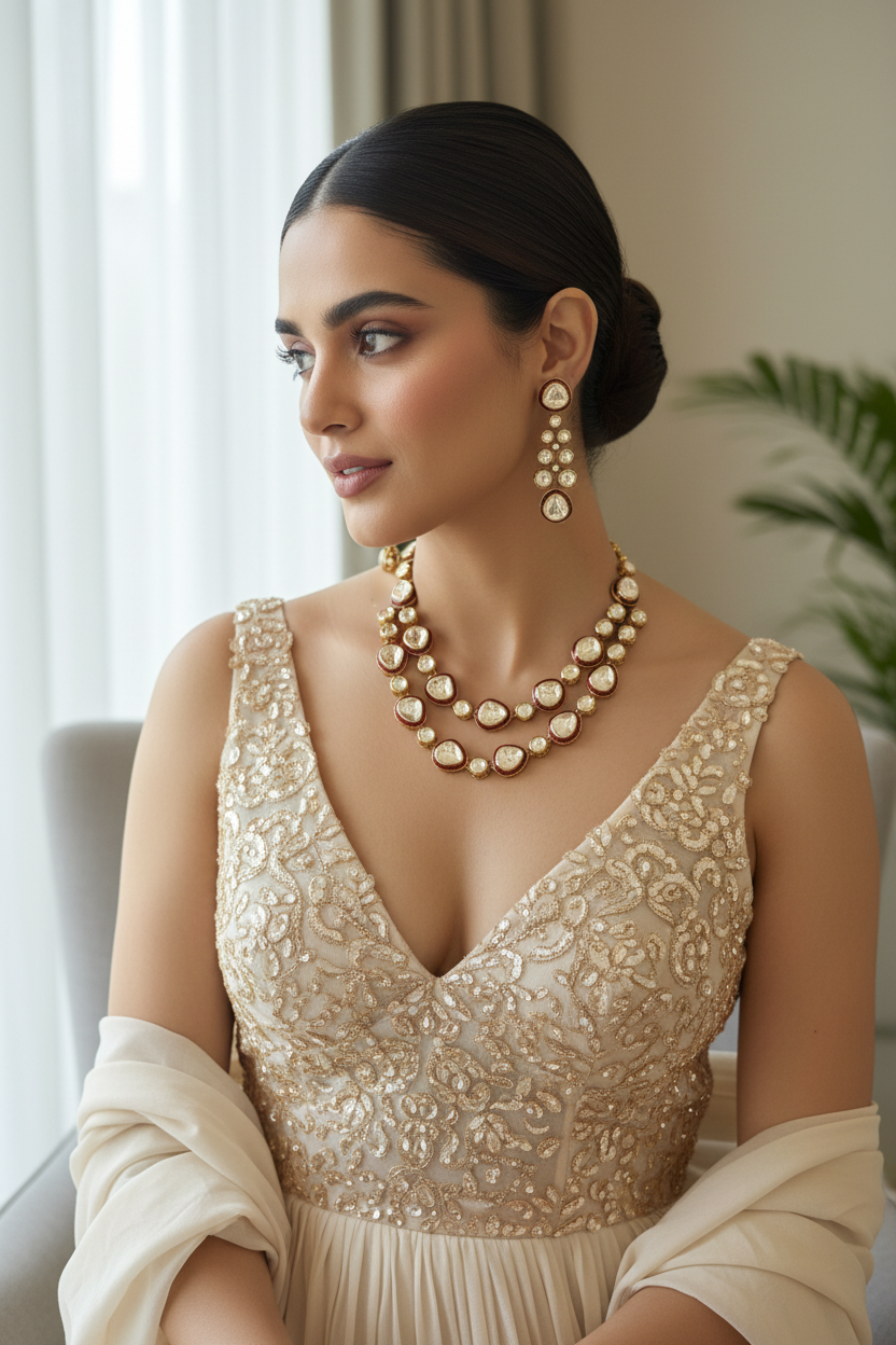 Imperial Ruby Polki Set