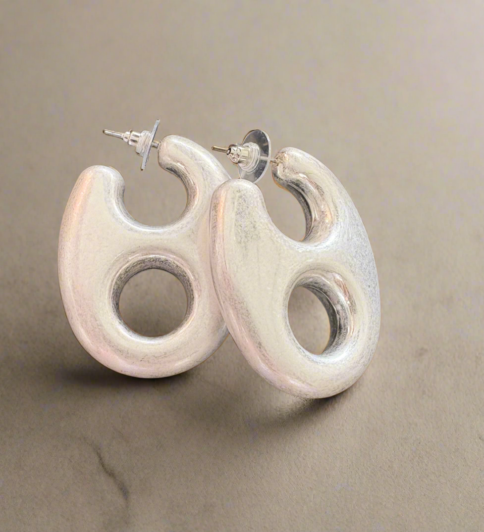Silver statement earrings