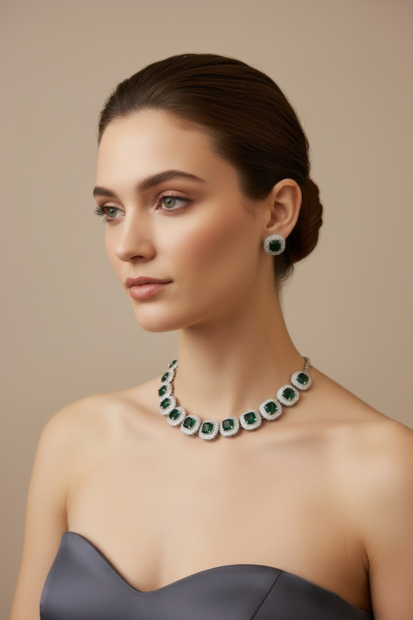 Emerald Aura Diamond Choker Set