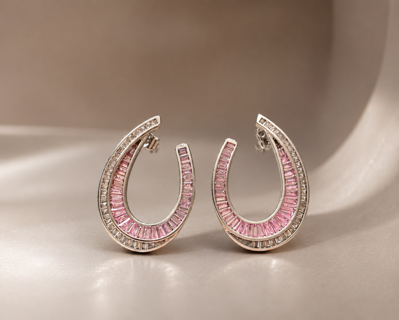 Pink blush crystal earrings