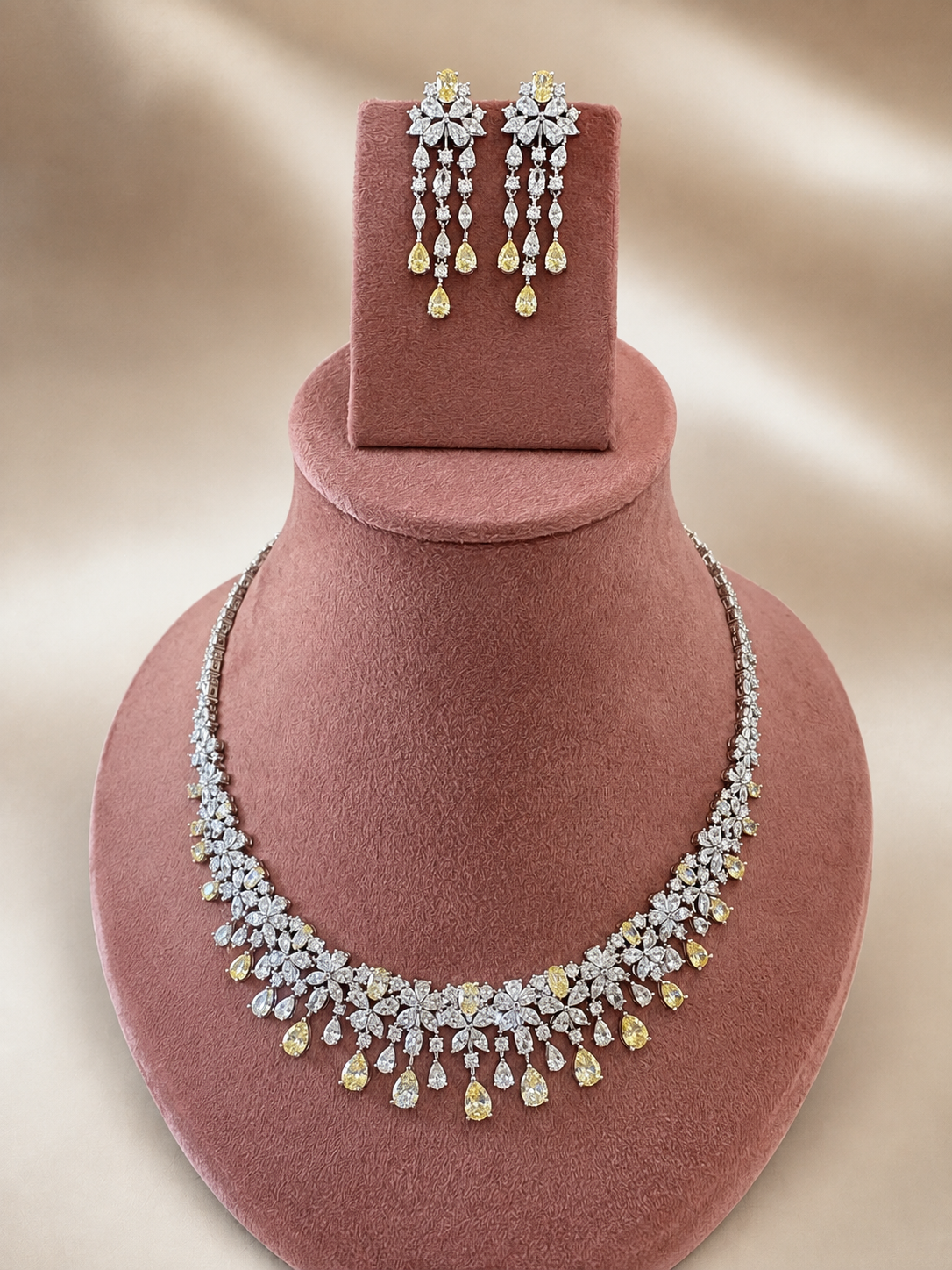 Canary Yellow Diamond Cascade Set
