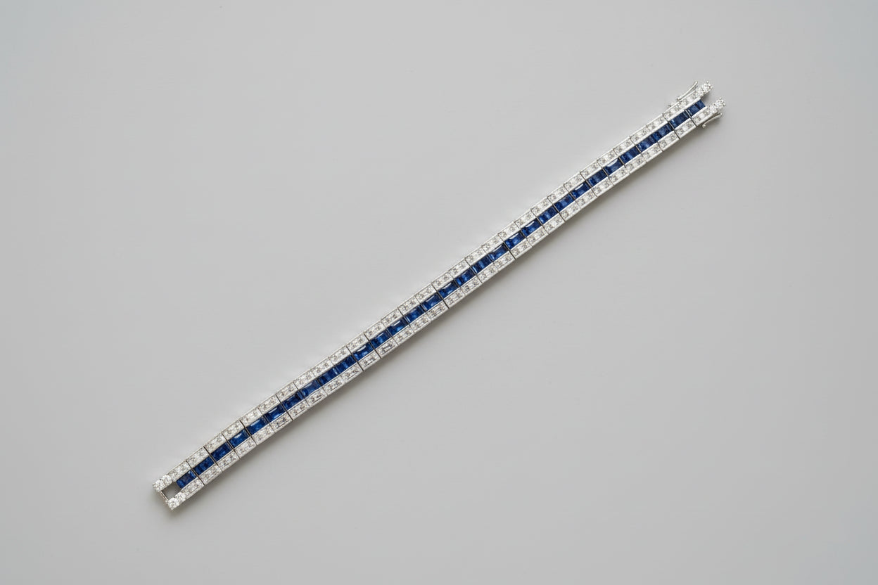 Sapphire diamond tennis bracelet