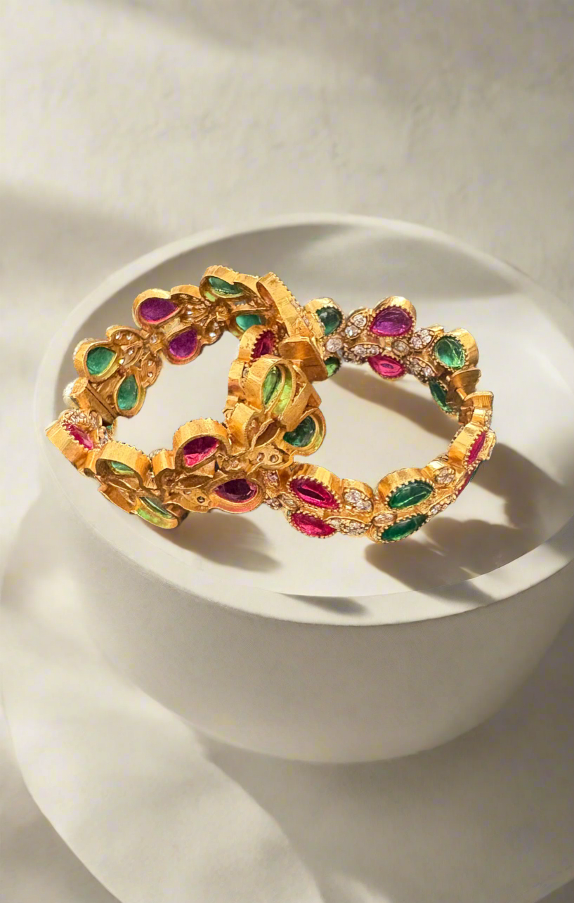 Multi colour stone festive hoops