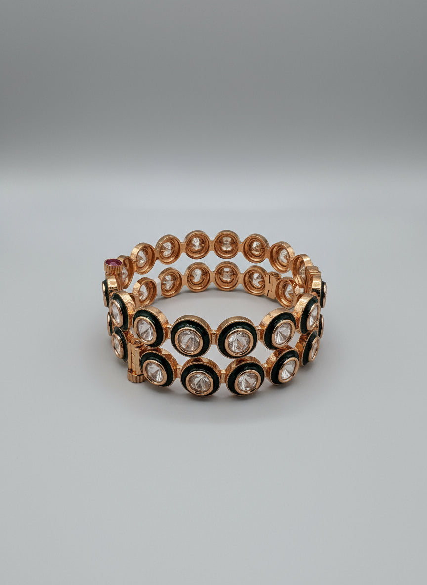 Round Polki Kada set