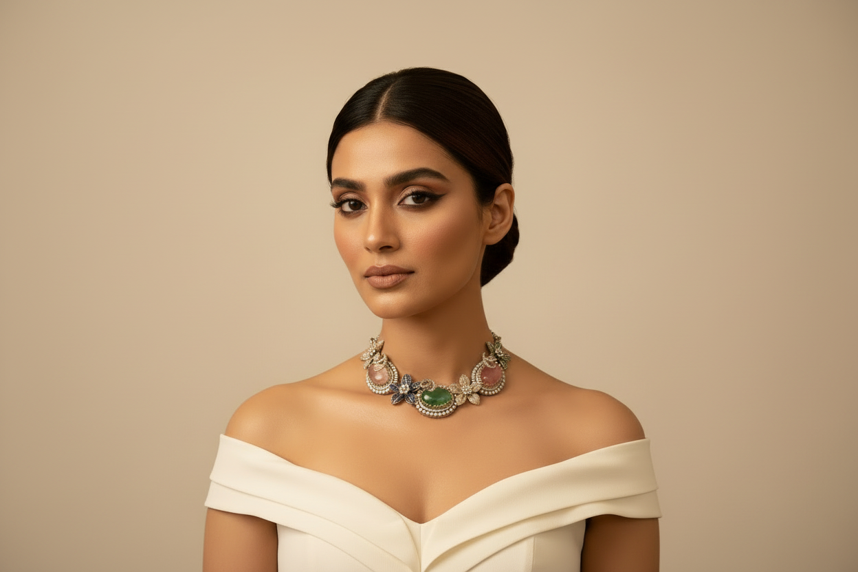 Victorian Multi colour Contemporary Choker Set