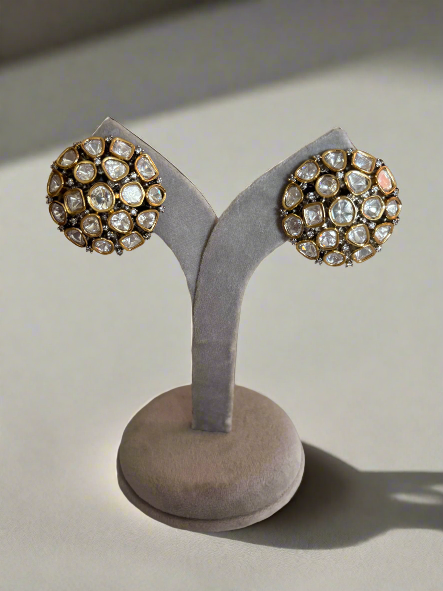 Semi precious Polki studs