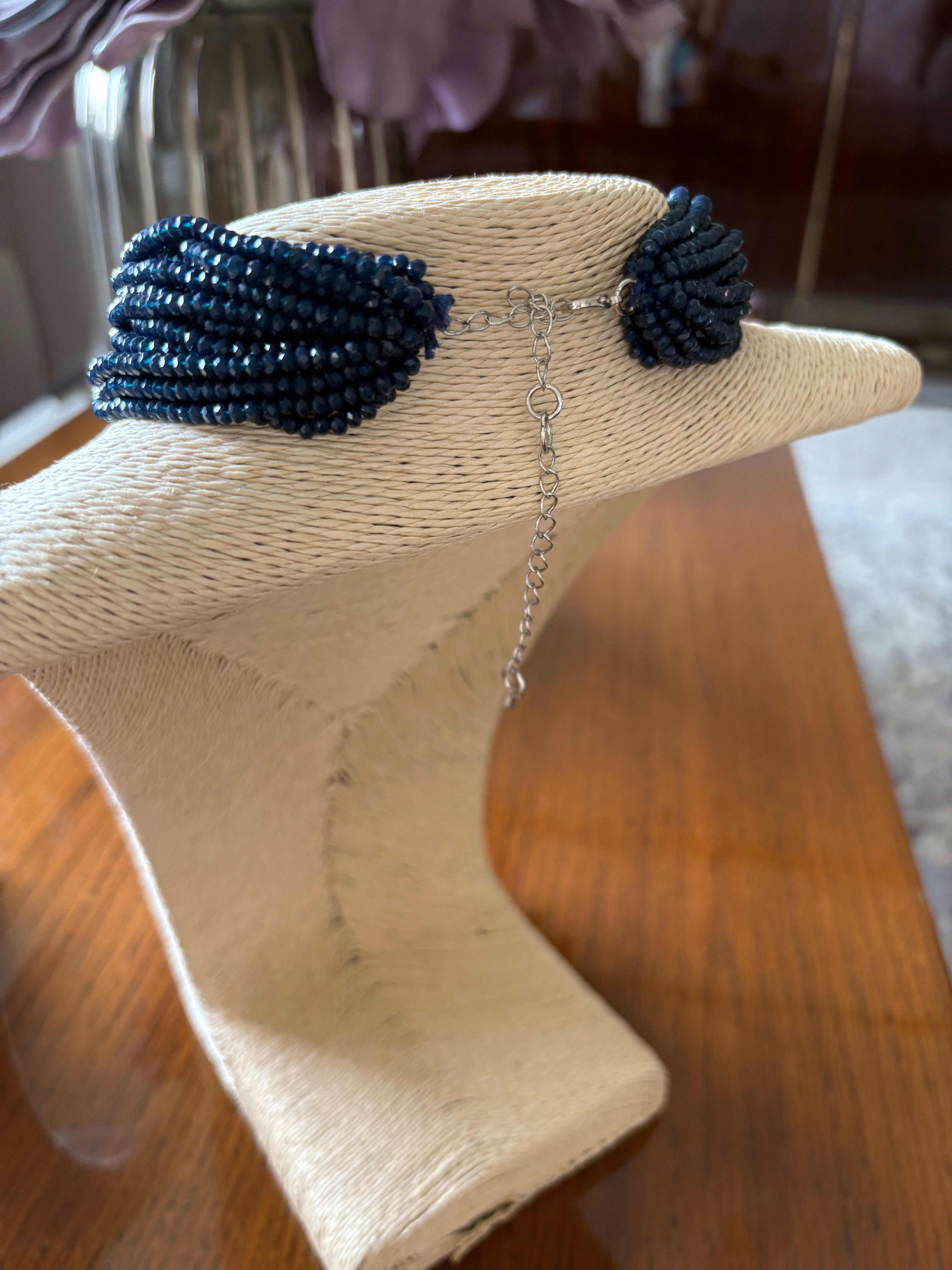 Kyra blue bead choker