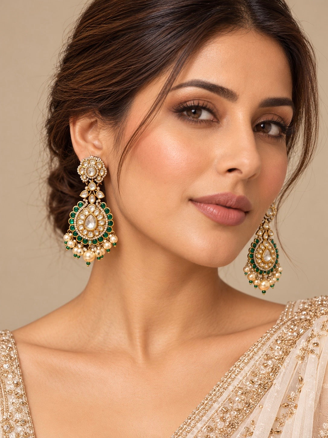 Mehfil emerald pearl Chaandbalis
