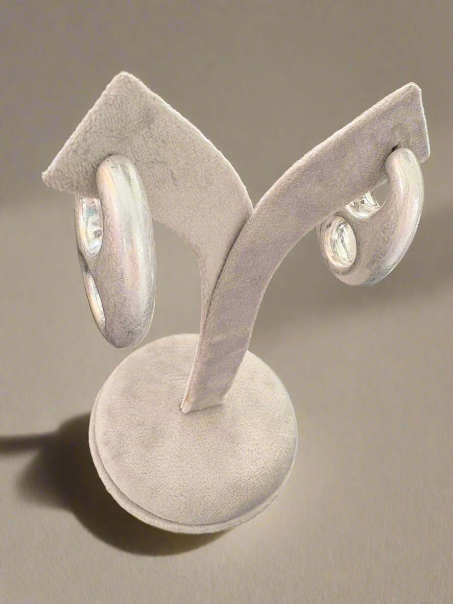 Silver statement earrings