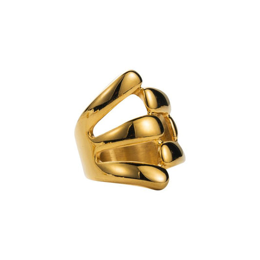 Gold Clasp Statement Ring