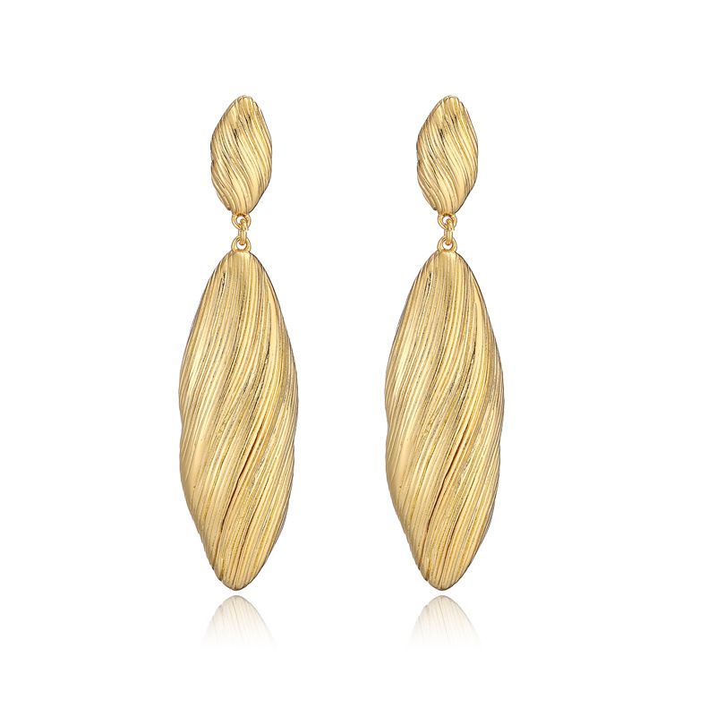 Textured long statement earrings